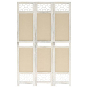 Berkfield 3-Panel Room Divider Cream 105x165 cm Fabric