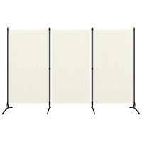 Berkfield 3-Panel Room Divider Cream White 260x180 cm