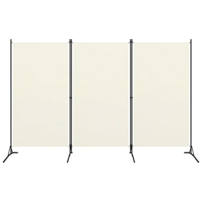Berkfield 3-Panel Room Divider Cream White 260x180 cm