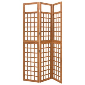 Berkfield 3-Panel Room Divider/Trellis Solid Fir Wood 121x180.5 cm