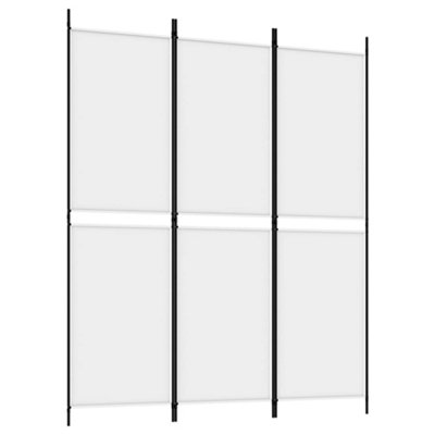 Berkfield 3-Panel Room Divider White 150x180 cm Fabric