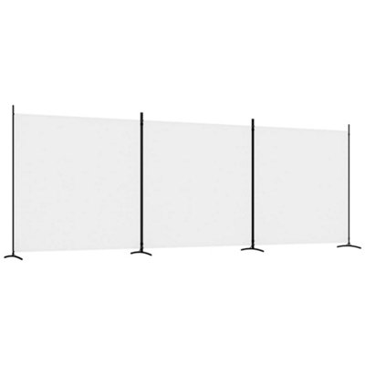 Berkfield 3-Panel Room Divider White 525x180 cm Fabric