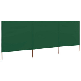 Berkfield 3-panel Wind Screen Fabric 400x120 cm Green