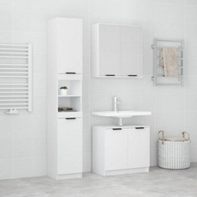 Berkfield 3 Piece Bathroom Cabinet Set White Engineered Wood