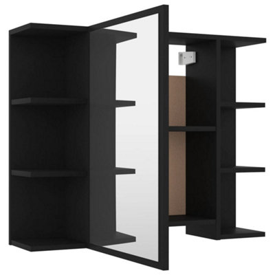 Berkfield 3 Piece Bathroom Furniture Set Black Engineered Wood
