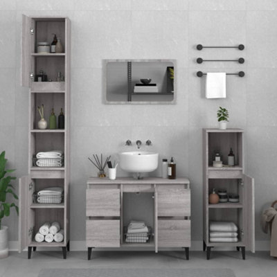 Three-Piece Grey Bathroom Set main image 0