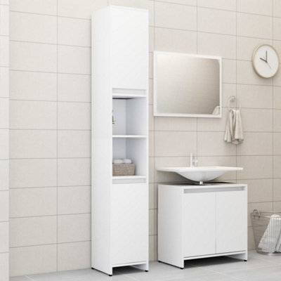 Berkfield 3 Piece Bathroom Furniture Set White Engineered Wood Price Comparisons | Compare The Build