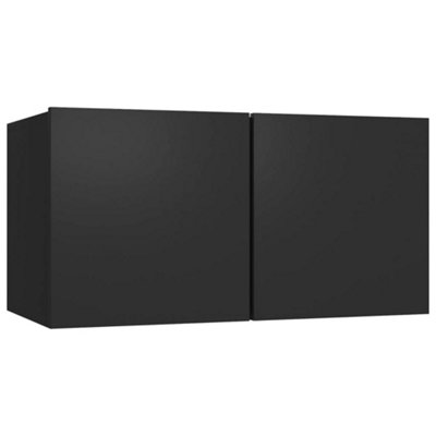 Berkfield 3 Piece TV Cabinet Set Black Engineered Wood