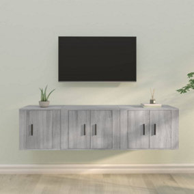 Berkfield 3 Piece TV Cabinet Set Grey Sonoma Engineered Wood