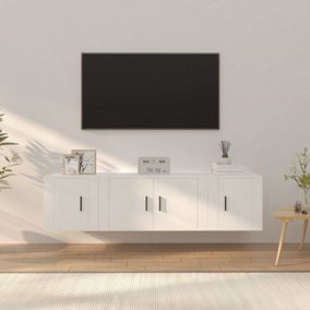 Berkfield 3 Piece TV Cabinet Set White Engineered Wood