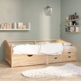 Berkfield 3-Seater Day Bed with Drawers Solid Pinewood 90x200 cm