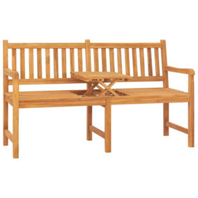 Berkfield 3-Seater Garden Bench with Table 150 cm Solid Teak Wood