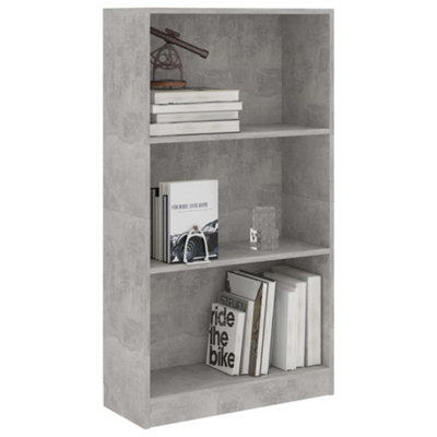 Berkfield 3-tier Book Cabinet Concrete Grey 60x24x109 Cm Engineered 