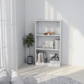 Berkfield 3-Tier Book Cabinet High Gloss White 60x24x109 cm Engineered Wood