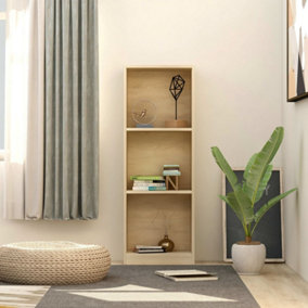 Berkfield 3-Tier Book Cabinet Sonoma Oak 40x24x108 cm Engineered Wood