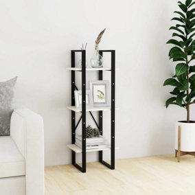 Berkfield 3-Tier Book Cabinet White 40x30x105 cm Solid Pinewood