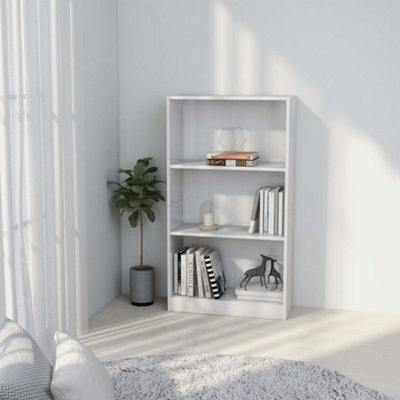 Berkfield 3-Tier Book Cabinet White 60x24x109 cm Engineered Wood