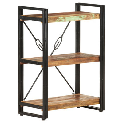 Berkfield 3-Tier Bookcase 60x30x80 cm Solid Reclaimed Wood