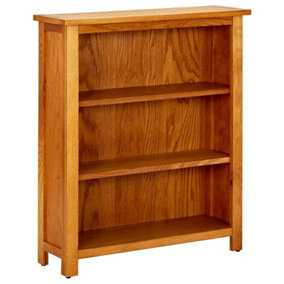 Berkfield 3-Tier Bookcase 70x22.5x82 cm Solid Oak Wood