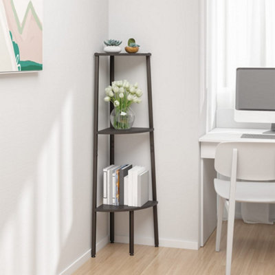 Berkfield 3-Tier Corner Shelf Black 45.5x31.5x120 cm