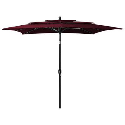 Ombrellone decentrato quadrato MANOA Bordeaux Hespéride 3 m