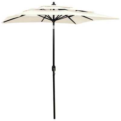 Berkfield 3-Tier Parasol with Aluminium Pole Sand 2x2 m | DIY at B&Q