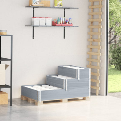 Berkfield 3-Tier Raised Bed Grey 120x80 cm Solid Wood Pine