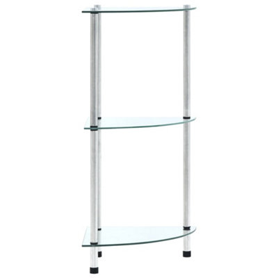 Berkfield 3-Tier Shelf Transparent 30x30x67 cm Tempered Glass