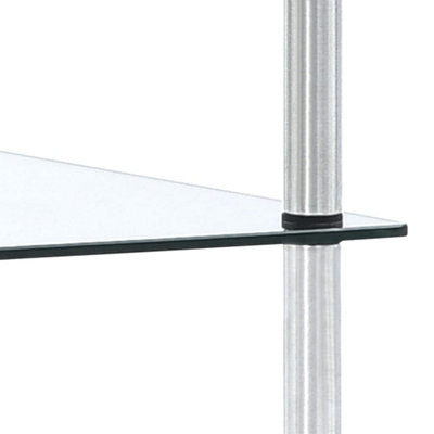 Berkfield 3-Tier Shelf Transparent 40x40x67 cm Tempered Glass