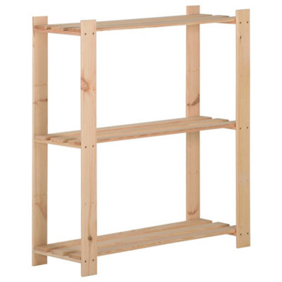 Berkfield 3-Tier Storage Rack 80x28.5x90 cm Solid Pinewood
