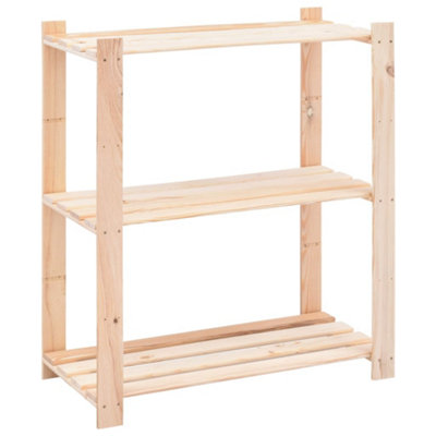 Berkfield 3-Tier Storage Rack 80x38x90 cm Solid Pinewood 150 kg