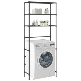 Berkfield 3-Tier Storage Rack over Laundry Machine Black 69x28x169 cm
