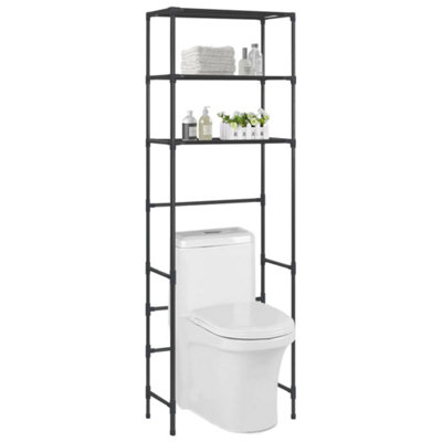 Berkfield 3-Tier Storage Rack over Toilet Black 53x28x169 cm Price Comparisons | Compare The Build