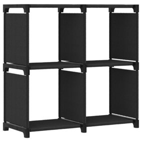 Berkfield 4-Cube Display Shelf Black 69x30x72.5 cm Fabric
