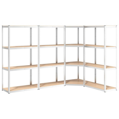 Berkfield 4-Layer Shelves 4 pcs Silver Steel&Engineered Wood
