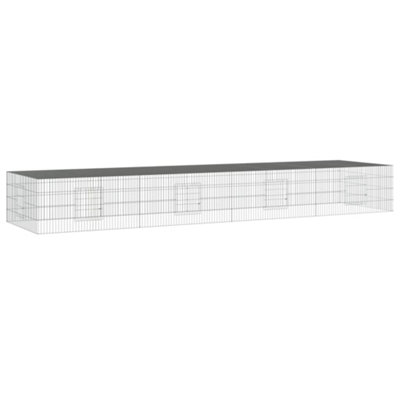 Berkfield 4-Panel Rabbit Cage 433x109x54 cm Galvanised Iron