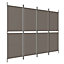 Berkfield 4-Panel Room Divider Anthracite 200x200 cm Fabric