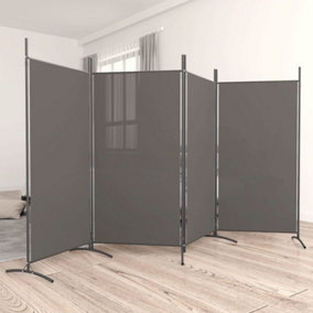 Berkfield 4-Panel Room Divider Anthracite 346x180 cm Fabric
