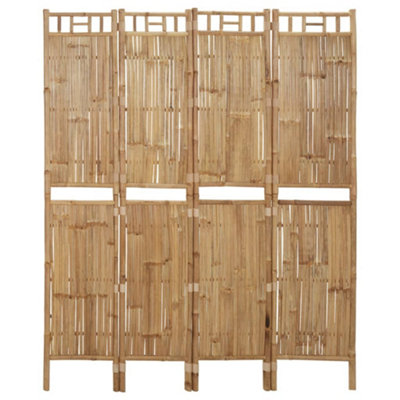 Berkfield 4-Panel Room Divider Bamboo 160x180 cm | DIY at B&Q