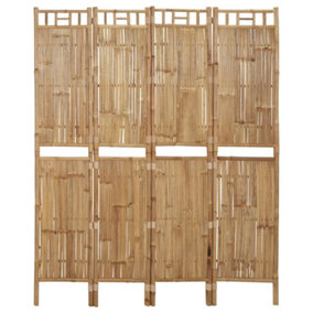 Berkfield 4-Panel Room Divider Bamboo 160x180 cm