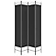 Berkfield 4-Panel Room Divider Black 160x220 cm Fabric