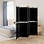 Berkfield 4-Panel Room Divider Black 200x200 cm Fabric
