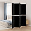 Berkfield 4-Panel Room Divider Black 200x220 cm Fabric