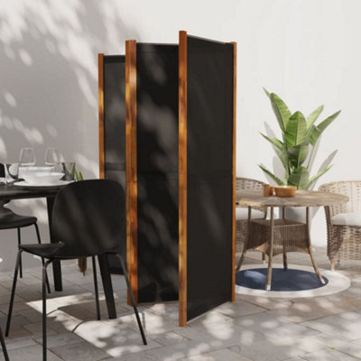 Berkfield 4-Panel Room Divider Black 280x180 cm