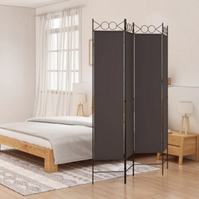 Berkfield 4-Panel Room Divider Brown 160x200 cm Fabric
