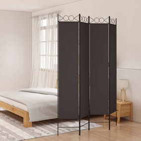 Berkfield 4-Panel Room Divider Brown 160x220 cm Fabric