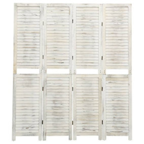 Berkfield 4-Panel Room Divider Cream 140x165 cm Wood