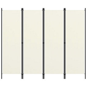 Berkfield 4-Panel Room Divider Cream White 200x180 cm