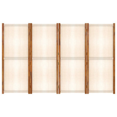 Berkfield 4-Panel Room Divider Cream White 280x180 cm