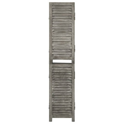 Berkfield 4-Panel Room Divider Grey 143x166 cm Solid Wood